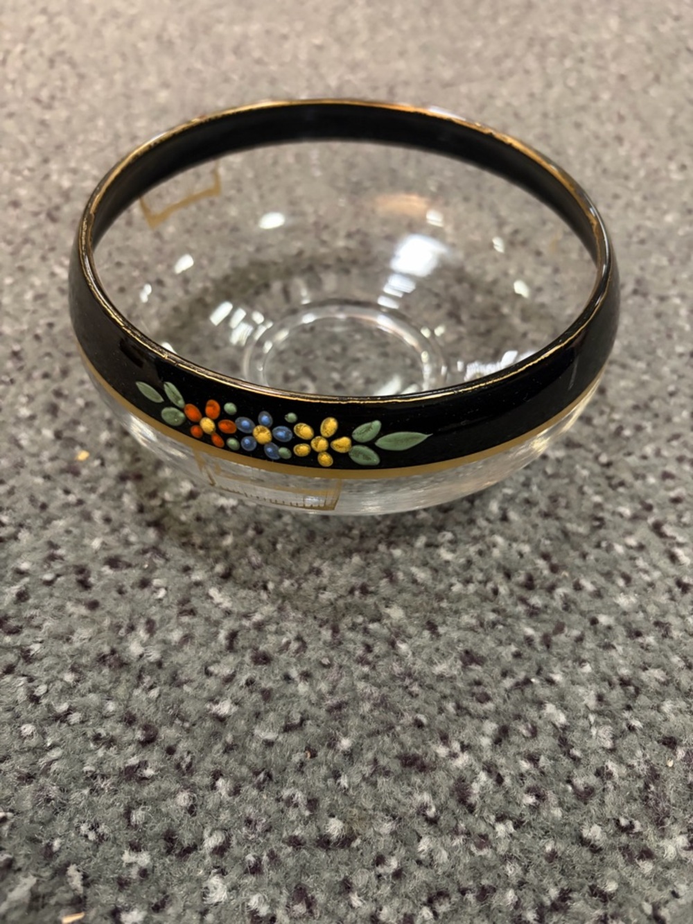 Westmorland Hand-Painted Glass Bowl with Floral Band